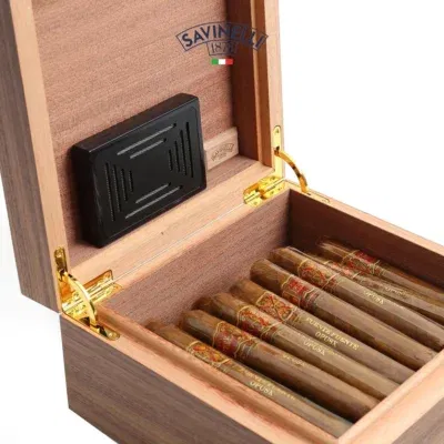 Savinelli Humidor Fyrkantig Valnöt