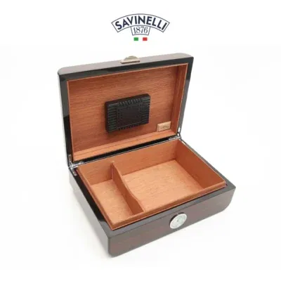 Savinelli Humidor Lackad Ebenholts