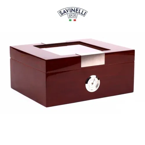 Savinelli Humidor Brunlackad glaslock