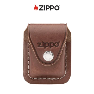 Zippo fodral i brunt skinn